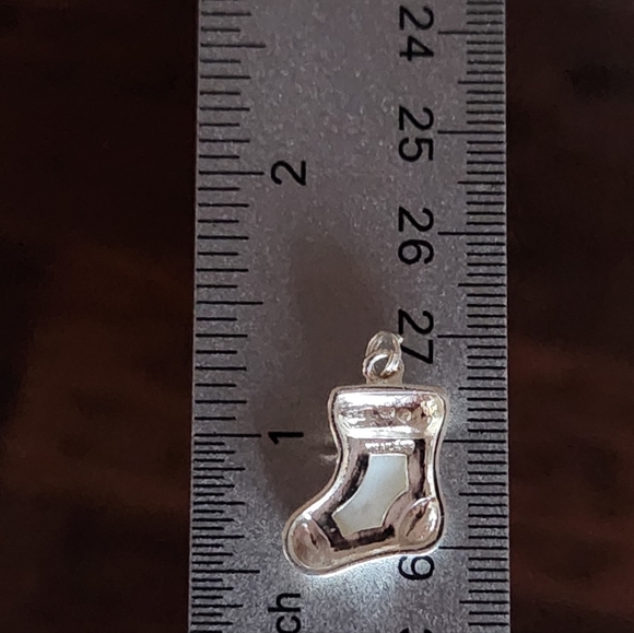 Christmas Stocking Tree MOP 925 Sterling Silver Pendant Charm Enamel Snowflake ❄ - Picture 14 of 14